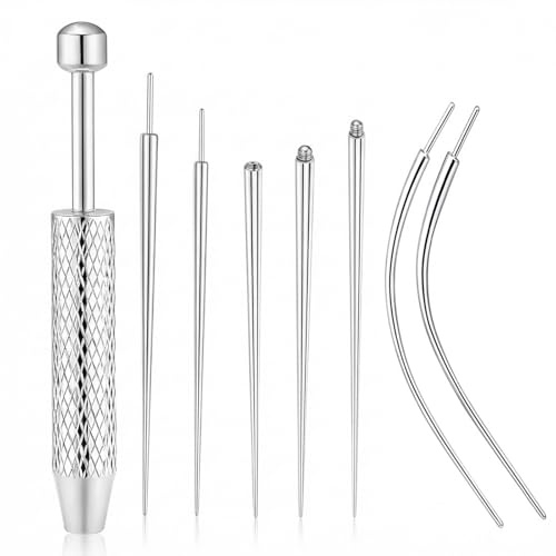 SWYZOR Piercing Kugel Aufdreher,8 Stück Piercing Set,Taper Insertion Chirurgenstahl Edelstahl Einführhilfe,Pircingssets Selber Stechen Tool,für Ohr,Nase,Nabel,Lippenpiercing