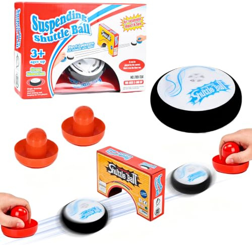 Air Hockey Hover Puck, Portable Air Hockey mit 2 Roten Lufthockey | Drücken Fast Sling Puck Spiel Tischhockey Eishockey Tischspiel für Innen & Außen Partyspaß, Geschenk Junge Mädchen 3+