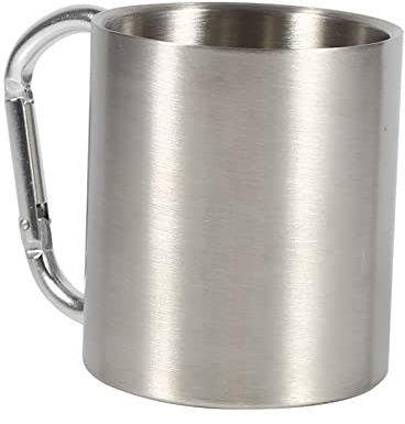 HUSHUI Campingmugg i Rostfritt Stål Slitstark Resekopp med Handtag för Vandring och Utomhusaktiviteter 16oz