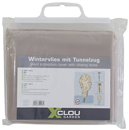 Xclou Fieltro de Invierno con cordón, Aprox. 1,8 x 1,2 m, protección para Plantas con Aprox. 50 g/m², Color Beige