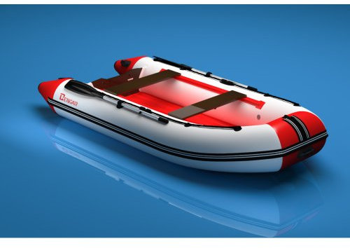 N-360 cm Schlauchboot Boot Angelboot (weiß/rot) mit Luftboden Bengar Nexus