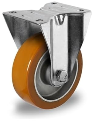 Bockrolle 100 mm Polyurethan braun Alu