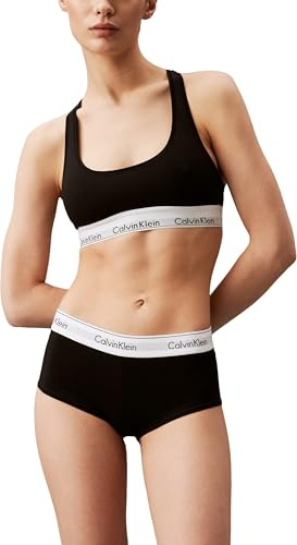 Calvin Klein Dam hipster Boyshort bomull med stretch, Svart (Black), S