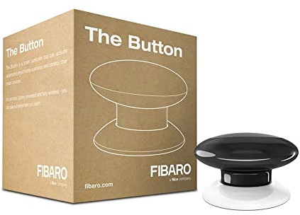 FIBARO The Button Black / Z-Wave Plus Drahtlose Tragbare Schalt-Knopf, Schwarz, FGPB-101-2