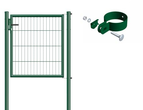 Alberts 632977 Einstab-Gittermatten-Einzeltorset | zinkphosphatiert grün | 1000 x 1250 mm
