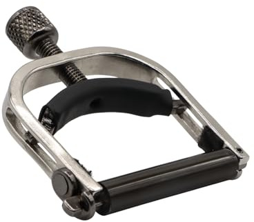 Banjo, Mandolin & Ukulele Capo – Nickel-Plated Steel, Handcrafted in USA – Adjustable Center Tension for Clean Sound (Capo- Paige)