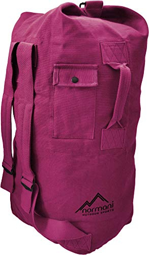 Seesack aus reißfestem Canvas-Material mit Doppelgurt und Metallverschluss - 100% Baumwolle Pink 50 Liter