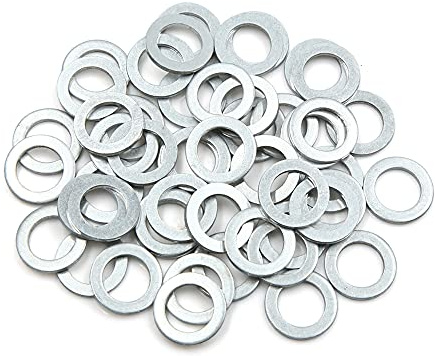 sourcing map Motor Öl Crush Unterlegscheiben 50 STK. Für Ölwechsel Alu | Innendurchmesser 14mm, Außendurchmesser 22mm, Dicke 2mm, Für Ablassschraube, Ideal Für Ölfilterwechsel