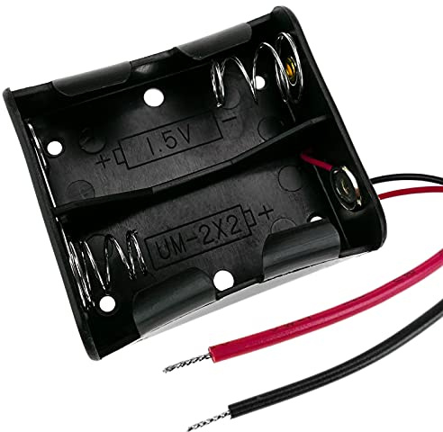 BeMatik - Portapilas Plano para 2 Pilas C LR14 R14 de 1.5V