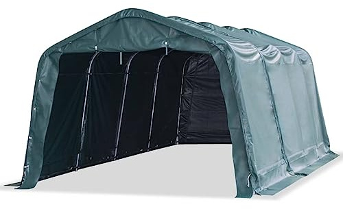 vidaXL Tendone Bestiame Rimovibile PVC 550 g/m² 3,3x6,4 m Verde Scuro