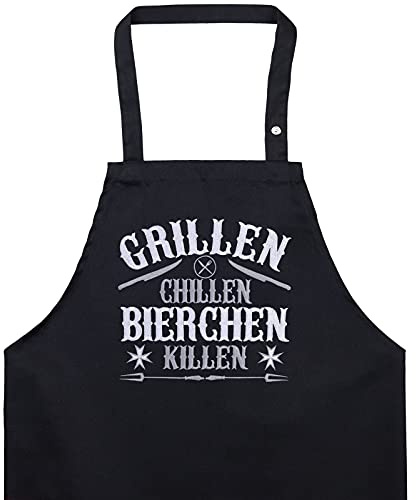 EXPRESS-STICKEREI Schürze Alkohol - Spruch lustige Kochschürze Grillschürze für Damen/Männer mit Gestickter Spruch Verstellbare Latzschürze Küchenschürze Geschenk Weinliebhaber Biertrinker