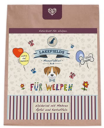 Lakefields Premium Trockenfleisch Menü Welpen Weiderind mit Zucchini, Äpfeln und Karotten für Welpen, Größe:2 x 2.5 Kg