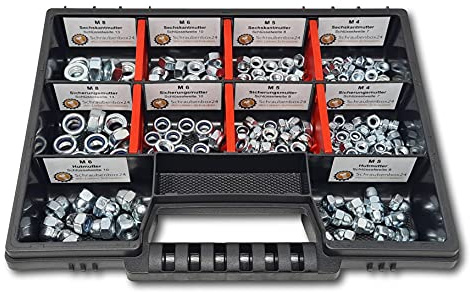 Muttern Sortiment M4-M5-M6-M8 235 tlg. Schraubenbox