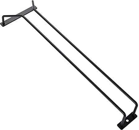 Diano Black Wine Glass Rack, Under Cabinet Wine Glass Holder, Stemware Rack Under Shelf, Wine Glasses Storage Hanger for Bar Kitchen 40.5CM