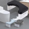 Sgabello pieghevole per WC, 17,8 cm, sgabello da bagno pieghevole, per tutte le età, sgabello da seduta per postura, colore: nero