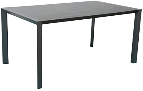 Dehner Ausziehtisch Cleveland, 160/240 x 101 x 76 cm, Aluminium/Keramik, pulverbeschichtet, grau
