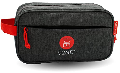 92ND.Supply, Kulturbeutel Unisex - grau - Innen- und Außenfach mit Reißverschluss - Fassungsvermögen 3,6 l