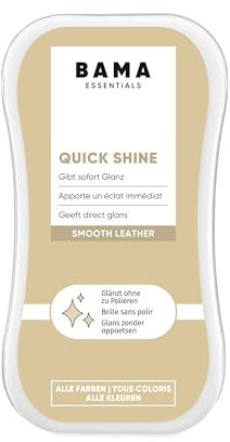 Bama Schuhpflege Quick Shine – Lederpflege Sofortglanzschwamm, Pflege & Politur von Glattleder, neutrale Glattleder Politur geeignet für alle Farben – 3 ml