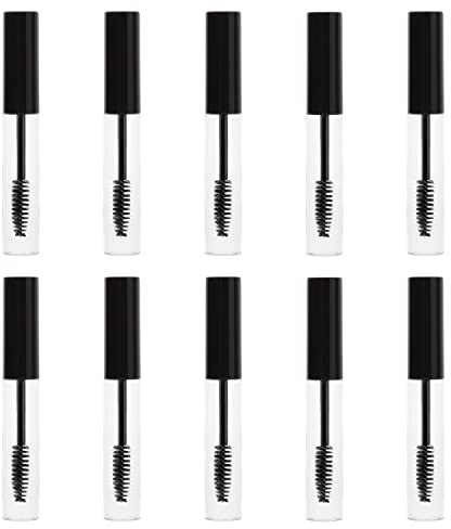 Newellsail Leere Mascara-Tube mit Wimpernstab 10ml Nachfüllbare Klar Mascara-Röhrchen Leere Mascaraflasche mit Gummieinsätzen für DIY Wimpernwachstum 10 Stück