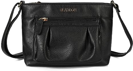 Gladdon Borsa a Tracolla Piccola Borsa A Spalla Moda Crossbody Bag Designer Mobile Bag Multi scomparto Cerniera Antifurto Elegante(Nero)
