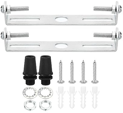 PATIKIL Support de Fixation Plafonnier 95mm 2pcs avec Vis Rondelle Écrou | Lumière Luminaire Montage Support Plaque, Acier Barre Transversale, pour suspensions Mur Lumière
