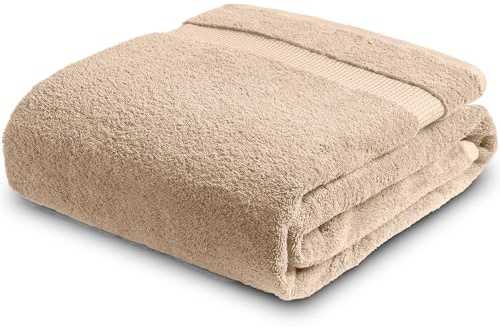 Towelogy® 100% Egyptian Cotton Super Jumbo Bath Sheet 100x180cm Spa Body Wrap Extra Large Bath Towel Hotel Quality Machine Washable (Mocha Brown, 1)