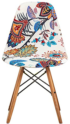 Meigeh Fundas para Sillas Escandinavas Cubierta de Silla Escandinavo Cubre Sillas de Comedor 4 Piezas Mar de Flores