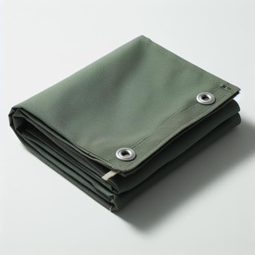 UK Eco Green Canvas Heavy Duty Cotton Tarpaulin Cover Boat Log Store Roofing Sheets (Green, 2m x 3m)