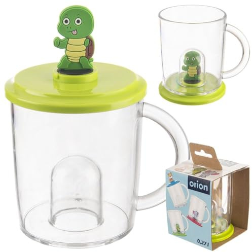 orion group Kinderbecher Trinkbecher Becher Glas mit Figur für Kinder Schildkröte 240 ml