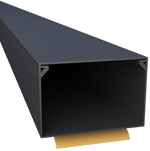 CILSON WDK6040SS 3700330 Kabelkanal Selbstklebend 60x40mm 20m, Schwarz - 20 Stück 1 m / 1000 mm, XXL Größe für umfangreiche Kabelmengen, Sicherer Halt