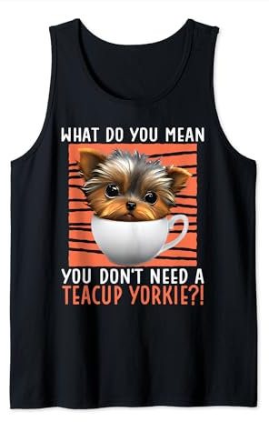 Teacup Yorkie Dog Collar Diapers Yorkshire Terrier Teacup Tank Top