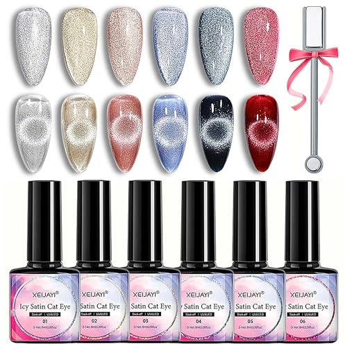 Katze Auge UV Gel Nagellack 9D Katze Magnet Auge Set Katzenauge Nagellack UV Nagel Maniküre schwarze Basis erforderlich, MAOYAN