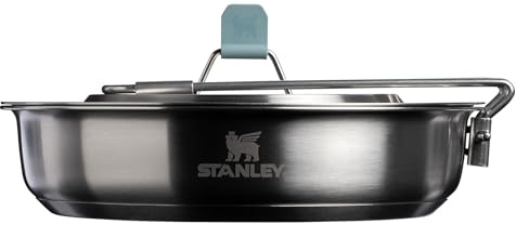 Stanley Wildfare Core 12-teiliges Edelstahl-Bratpfannen-Kochset | 1 Qt Bratpfanne mit Klapp- und Verriegelungsgriff | Teller, Utensilien, Spatel | Campingküche Essentials | BPA-frei