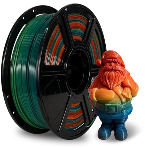 FLASHFORGE PLA 3D-Druckerfilament 1,75 mm - 1 kg Hochpräzises Mehrfarbig Filament (Regenbogen)- Umweltfreundlich & Blisterfrei Filament (Regenbogen)- Umweltfreundlich & Blisterfrei