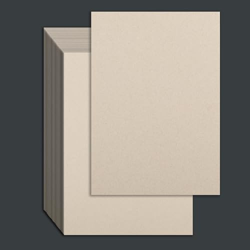 25 Pcs Book Board, Binder Board, Cover Board, Thick and Gray, Heavy Duty Chipboard for Book Binding, DIY Cardboard (Gray, A5 80PT)