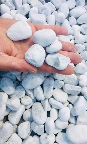Generisch Piedras decorativas blancas como la nieve, grava de mármol, grava Carrara, grano 40-60 mm (1 kilogramo)