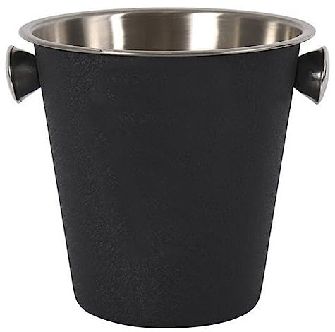 Space Home - Secchiello Ghiaccio Vino - Secchio Champagne - Secchiello Portaghiaccio - Cestello Ghiaccio per Bottiglie - Secchiello Ghiaccio Champagne - Porta Secchiello Ghiaccio da Tavolo - Nero