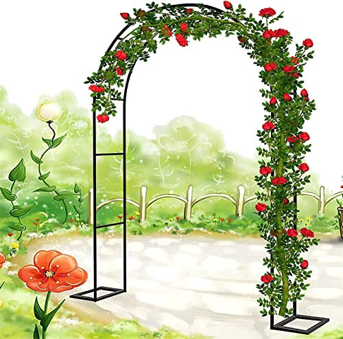 QGBOXDSV Rosenbogen, Garten-Torbogen Aus Metall, Pergola Rankhilfe Verzinkt Rost, Laubengang Rankgestell Mit Sockel Für Verschiedene Kletterpflanzen, Einfache Montage, 6 Größen,280x220x40CM