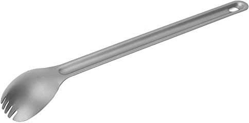 KIMISS Lightweight, Long Handled Spork/Spoon Metal Cutlery Set - Perfect for Outdoor Camping and Travel (long handle spoon and fork)