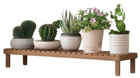 Pflanzenständer Holz Blumenständer Kleines Pflanzenregal Indoor Outdoor Pflanzenständer Niedriges Fensterregal für Pflanzen Fensterbank Pflanzenregal für Terrasse Balkon Flur Garten Mehrere