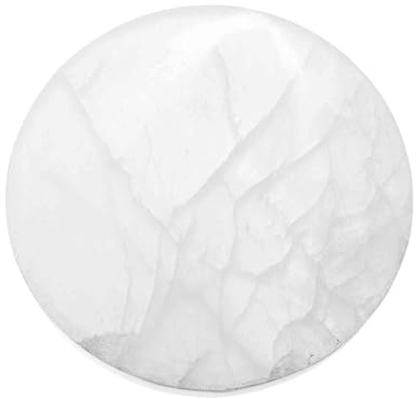 NKlaus Placa de carga selenita pulida a mano, 14,5 cm, 1 unidad | Hecho a mano; para meditación; altura: 1,5 cm; diámetro: 14,5 cm; peso: 590 g; 14,5 x 1,5 cm