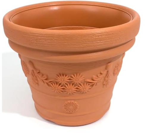 Stolmet Decora Planter - Terracotta, Ø300mm (11.81 Inch) x H235mm (9.25 Inch)- Durable Indoor & Outdoor Garden Flower Pot, Available in Sets of 1, 2, 5, or 10 (1)