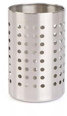 Stainless Steel Utensil Holder – 24 cm Tall Kitchen Organizer with Perforated Design for Drainage, Rust-Resistant, Durable & Dishwasher Safe – Ideal for Spoons, Ladles