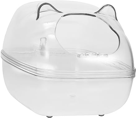 Toyvian Bain Transparent pour Hamster Et Petits Animaux, Récipient De Sable Anti-poussière, Grosse Taille, Salle De Bain pour Cage, Fourniture pour Chinchilla Et Rongeurs