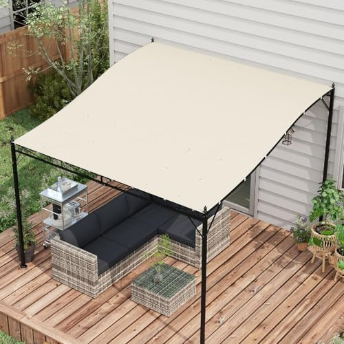 DecHome - Telo Copertura per Pergola 3x3 m in Poliestere con 16 Fori di Drenaggio 297x297 cm colore Beige