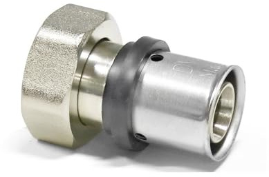 Sanpro 3 x Pressfitting Übergangsverschraubung + IG Eurokonus, Größe 20x2, vernickelt (Press Pressfitting) (Pack à 3 Stück)