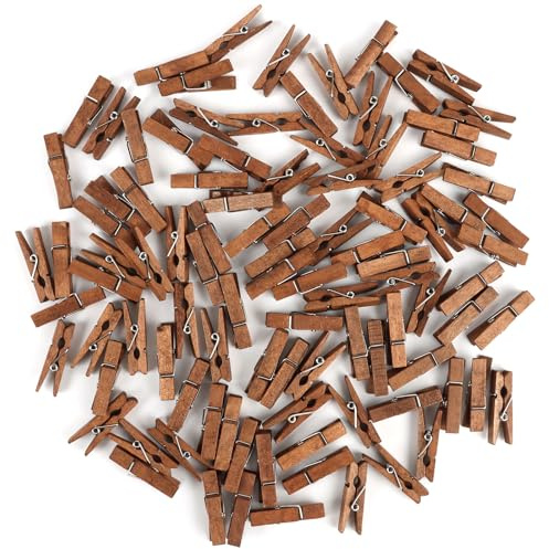 JOFONY 100 mollette in legno, 3,5 cm, piccole mollette in legno, per foto, confezione bomboniere