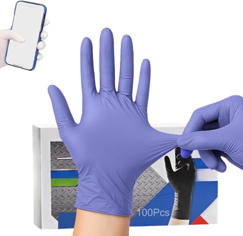Generico Multi-Purpose Thick Nitrile Gloves, KYD's Choice Multi-Purpose Thick Nitrile Gloves, Touchscreen-Friendly, Durable, Gloves Disposable Rubber (Purple,Small,200pcs)