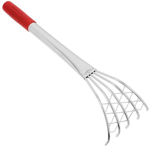 DOITOOL Rastrello a Artiglio in Acciaio Inox per Vongole Rete Integrata, Attrezzo da Spiaggia e Giardinaggio, Strumento Versatile per Raccolta Mare e Cura Giardino, Manico