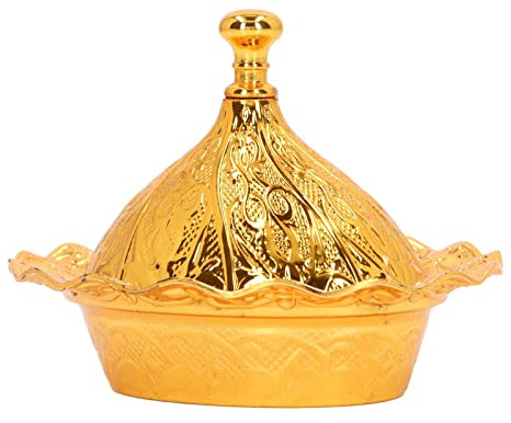 Adfaga Sucrier Vintage doré rétro Exquis en Alliage de Zinc, récipient à Sucre avec Couvercle pour la Maison, fête, décoration de Mariage, Cuisine, Bureau, pièce d'accent de Table